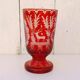 Red bohemian crystal glass, vintage