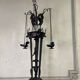 Tripod with herons, oil lamp holder, large object, bronze, Italy 19th century