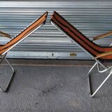 Set of two relaxing garden armchairs, deckchairs, lounge chairs