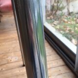 Table set and 2 vintage vintage pale red formica chairs