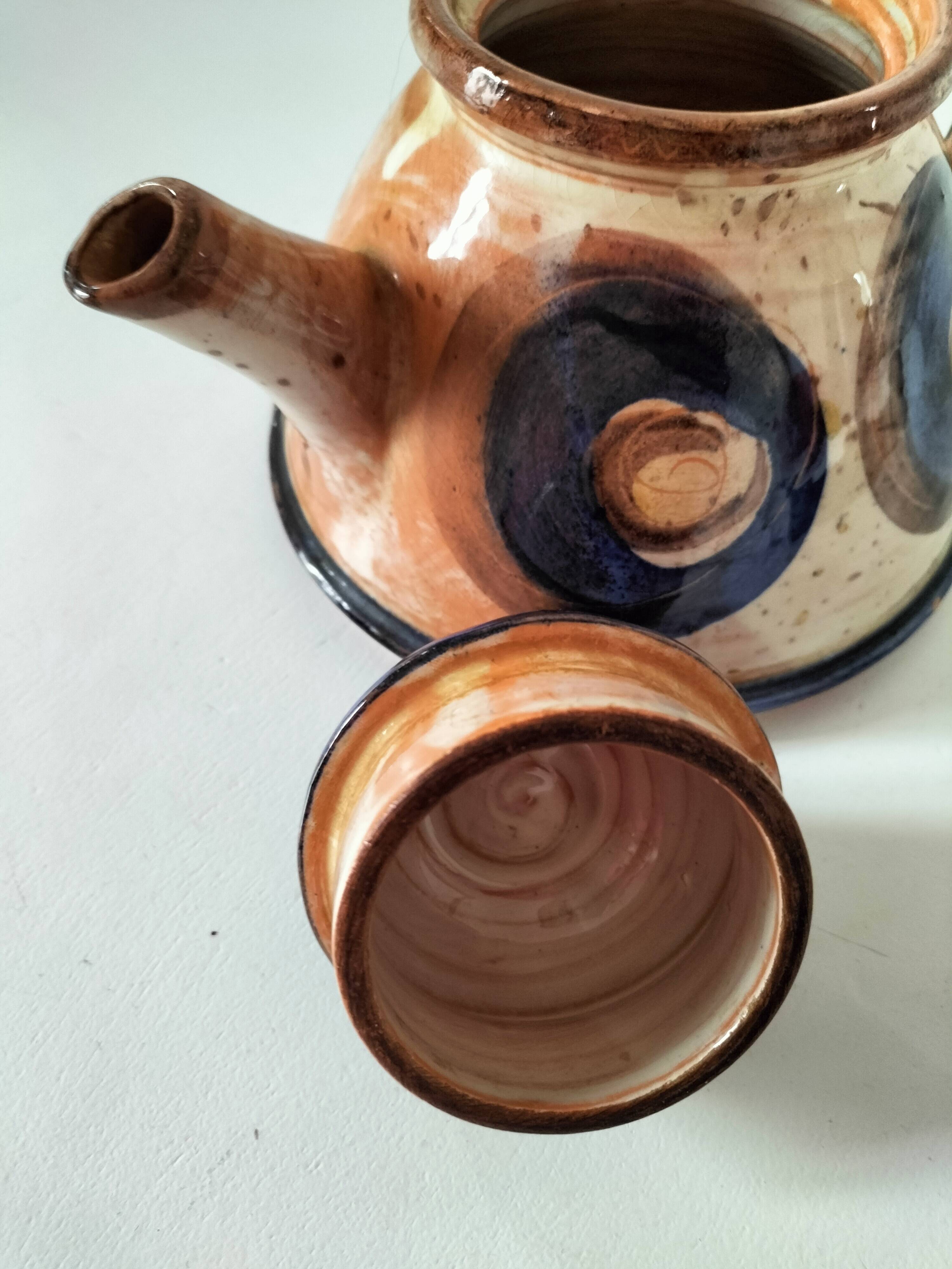 Red earthenware teapot