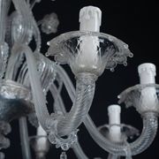 1940s Vintage Murano Clear Glass Chandelier, Classic Italian Art Glass
