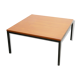 Vintage square modernist coffee table in teak and metal