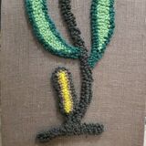 Grande tapisserie rétro à fleurs