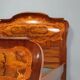 Antique baroque double bed in walnut and mahogany, 20th century.