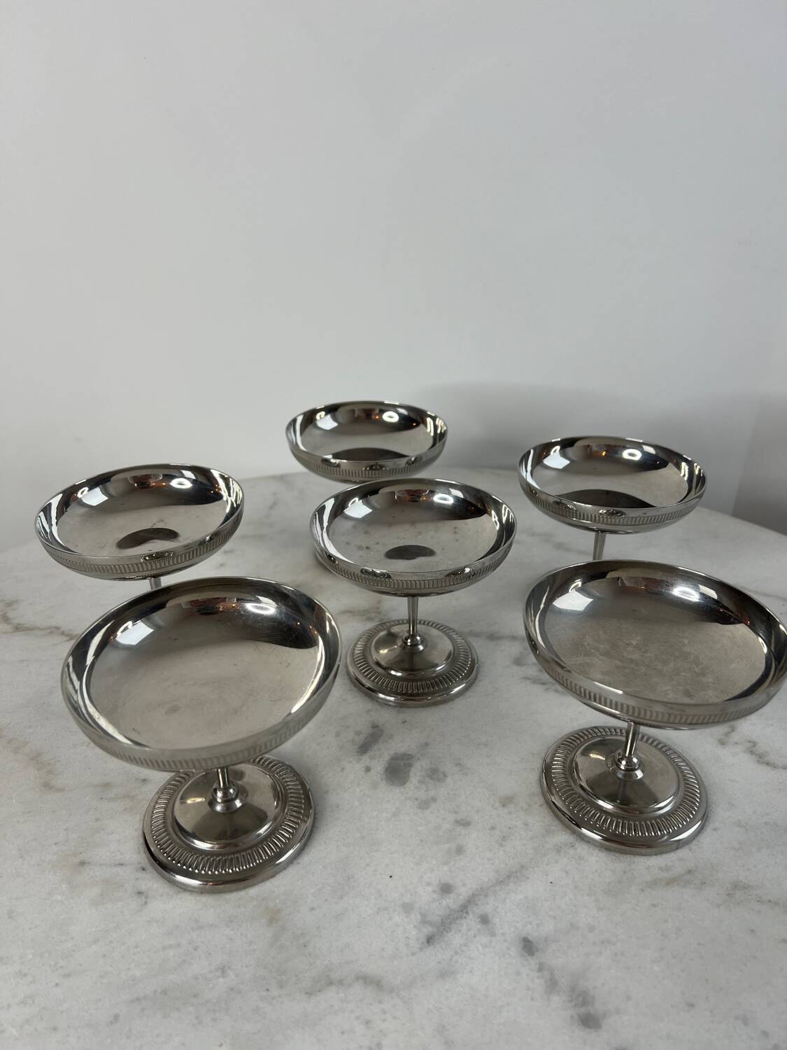 6 coupes à glace en inox