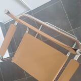 Beige leather armchair