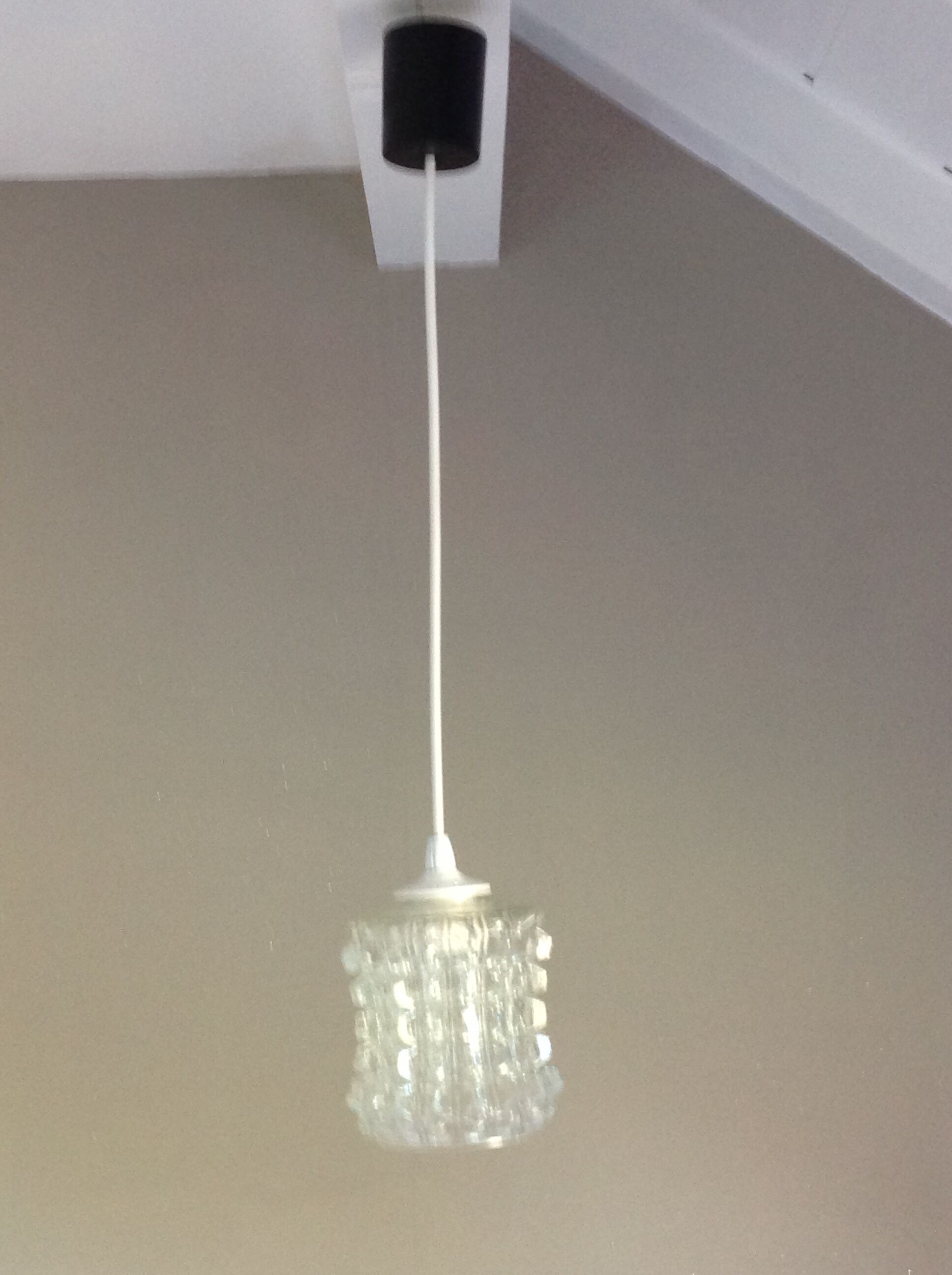 Structured glass bell lamp / vintage 60s / 70s