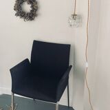 Set of 2 Zanotta LIA armrest chairs in antarcite gray virgin wool