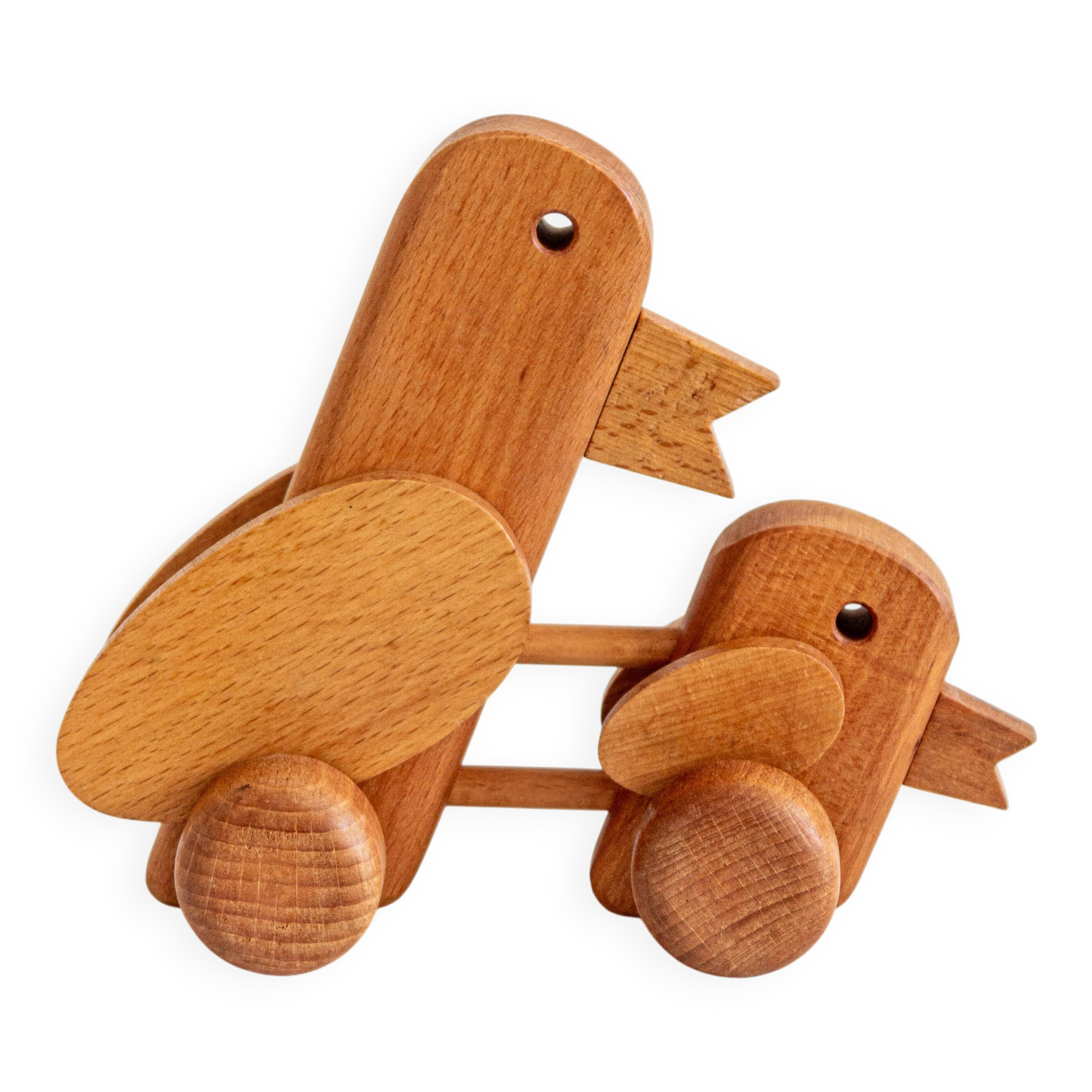 Wooden toy with wheels, Czechoslovakia, 1970s