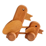 Wooden toy with wheels, Czechoslovakia, 1970s