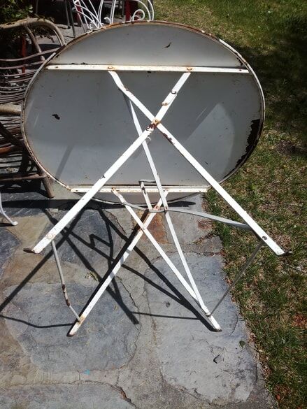 Old folding garden table