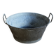 Round zinc basin with two handles vintage garden