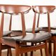 Set of 6 Thonet dining chairs, in brown lacquered wood and black leatherette, 1960.
