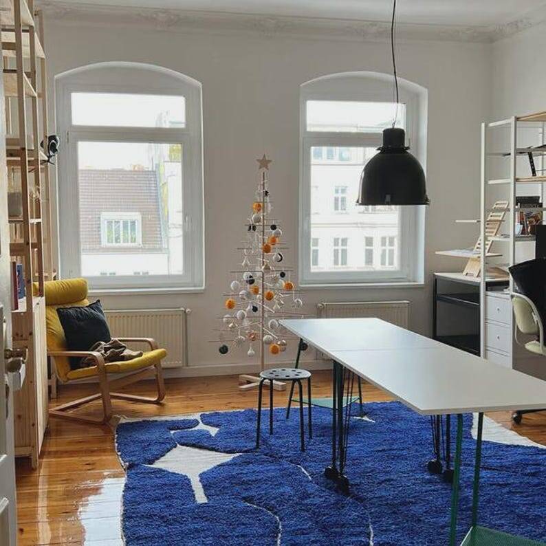 Moroccan rug, blue, 150/250cm