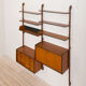 Ergo Wall Unit en teck avec 6 étagères et 2 armoires par John Texmon pour Blindheim Møbelfabrikk, 2 ba
