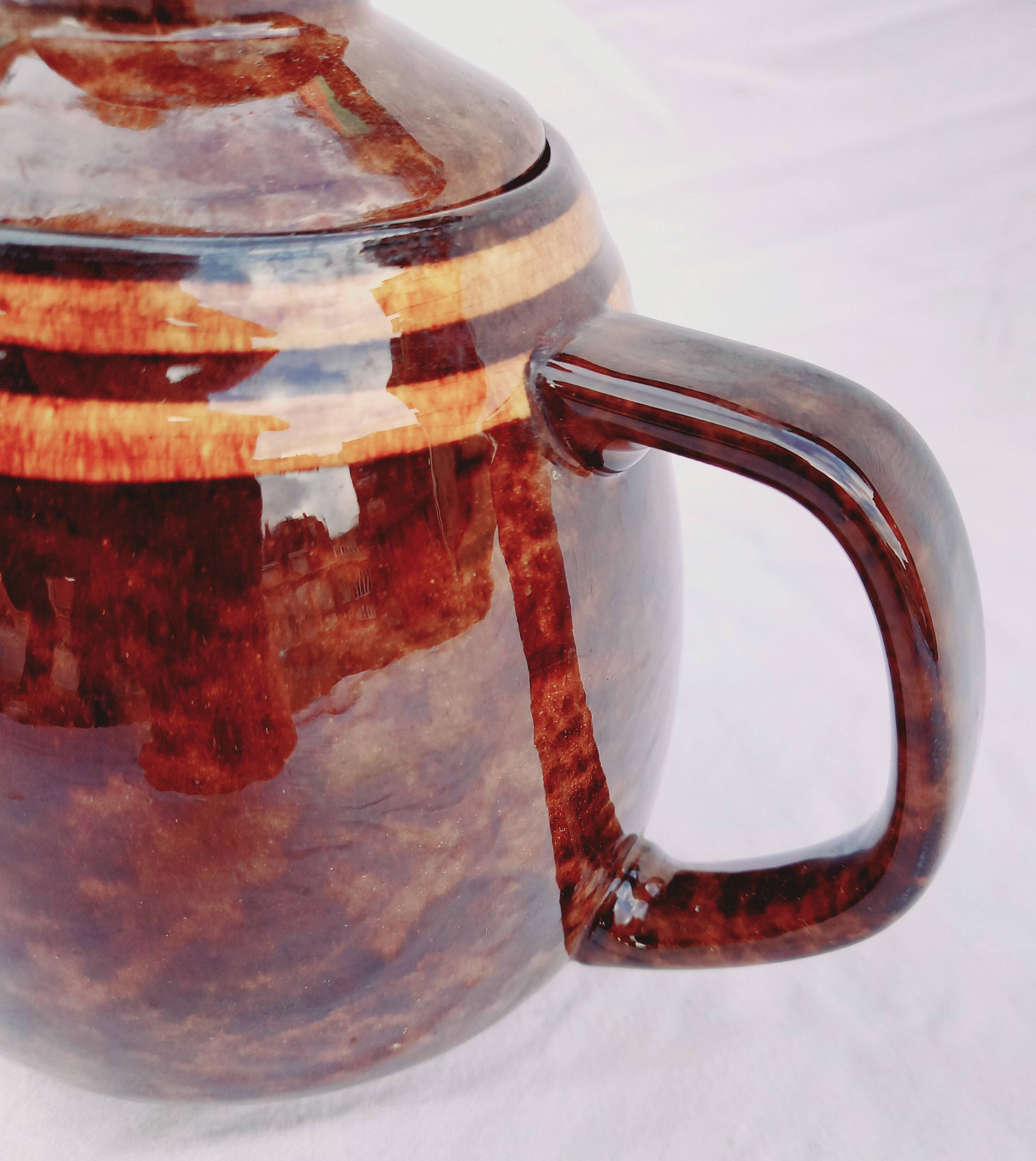 Vintage glazed stoneware teapot