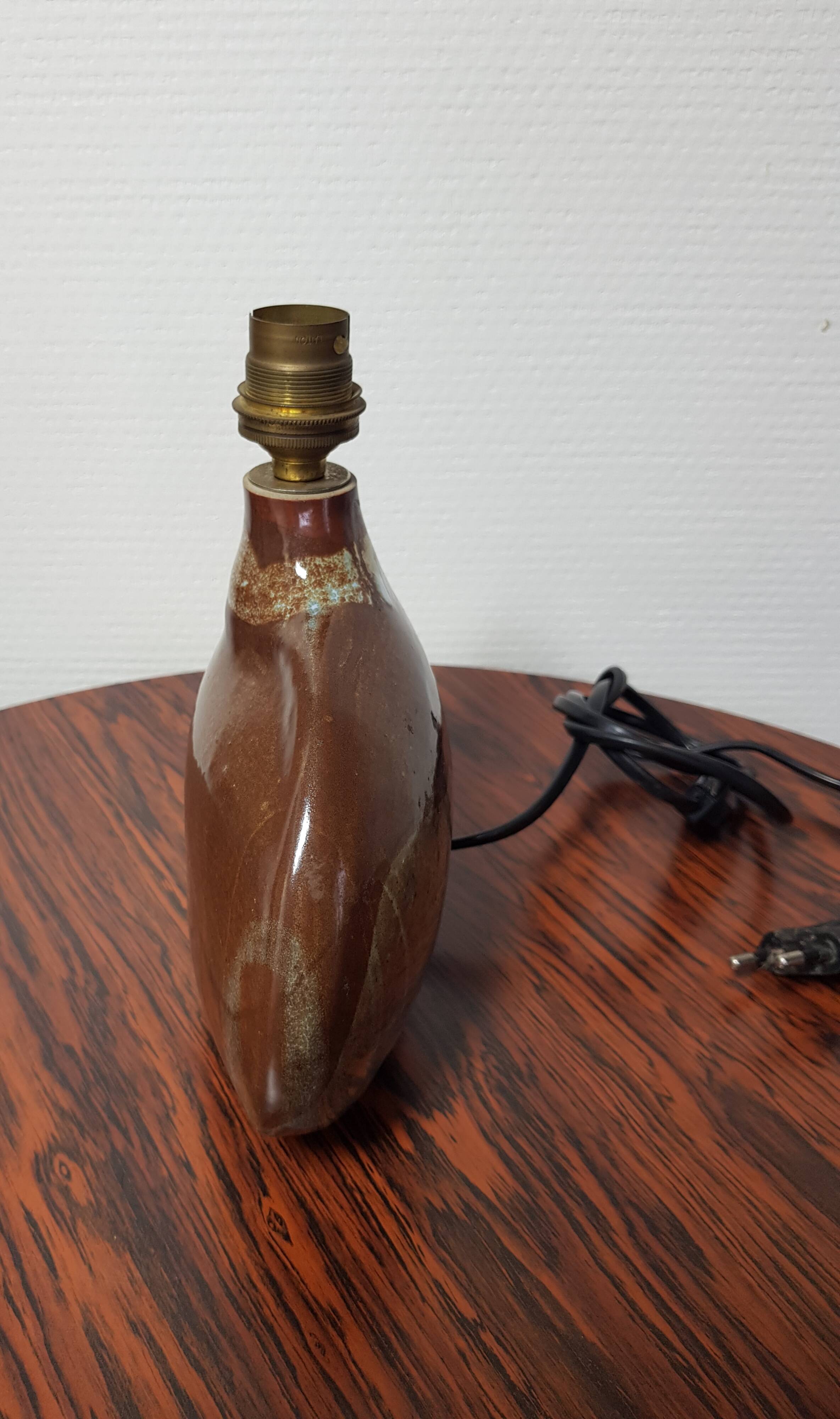 Ceramic lamp foot signed