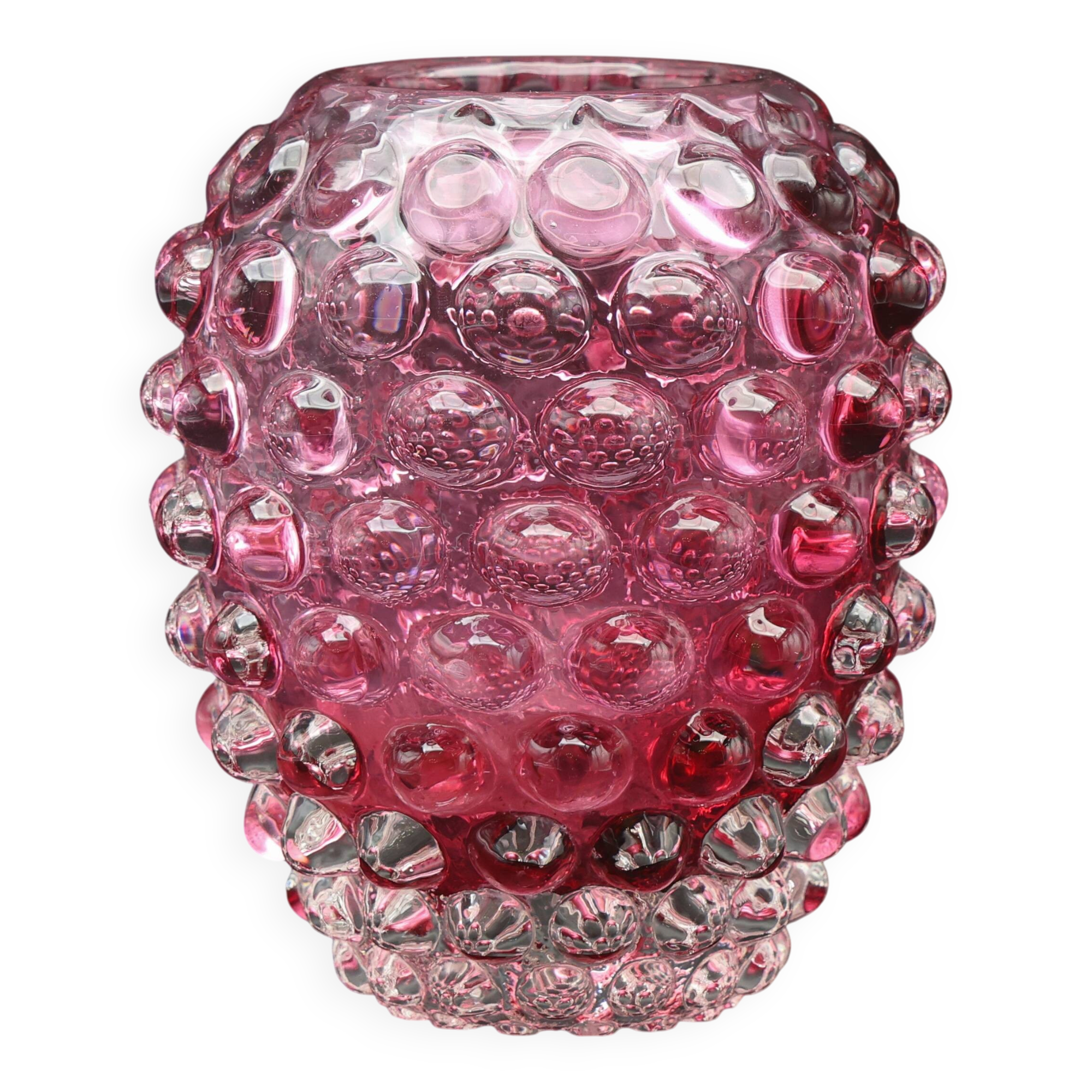 Extraordinary Pink Barovier e Toso Bugnato Vase