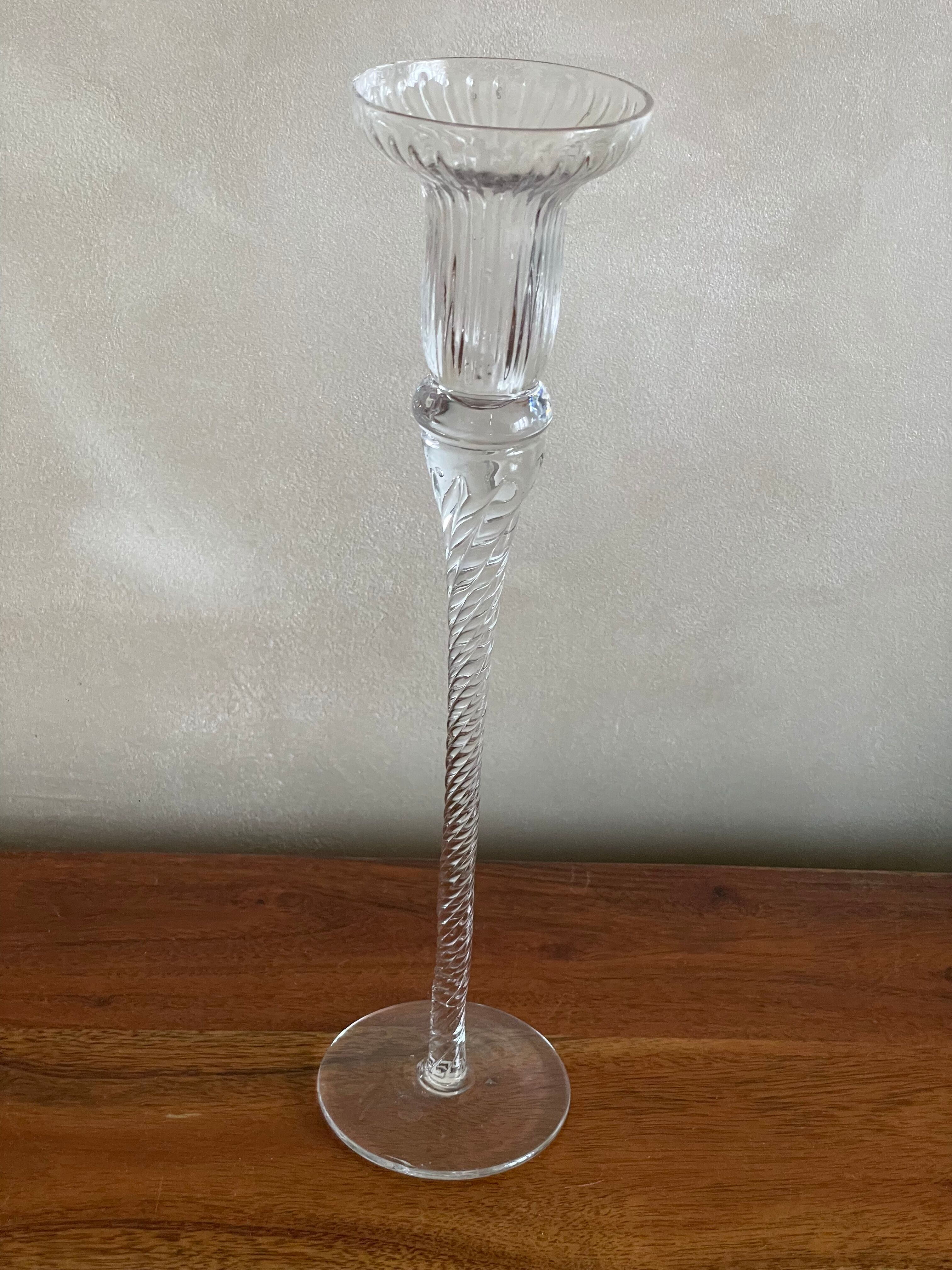 Blown glass candle holder