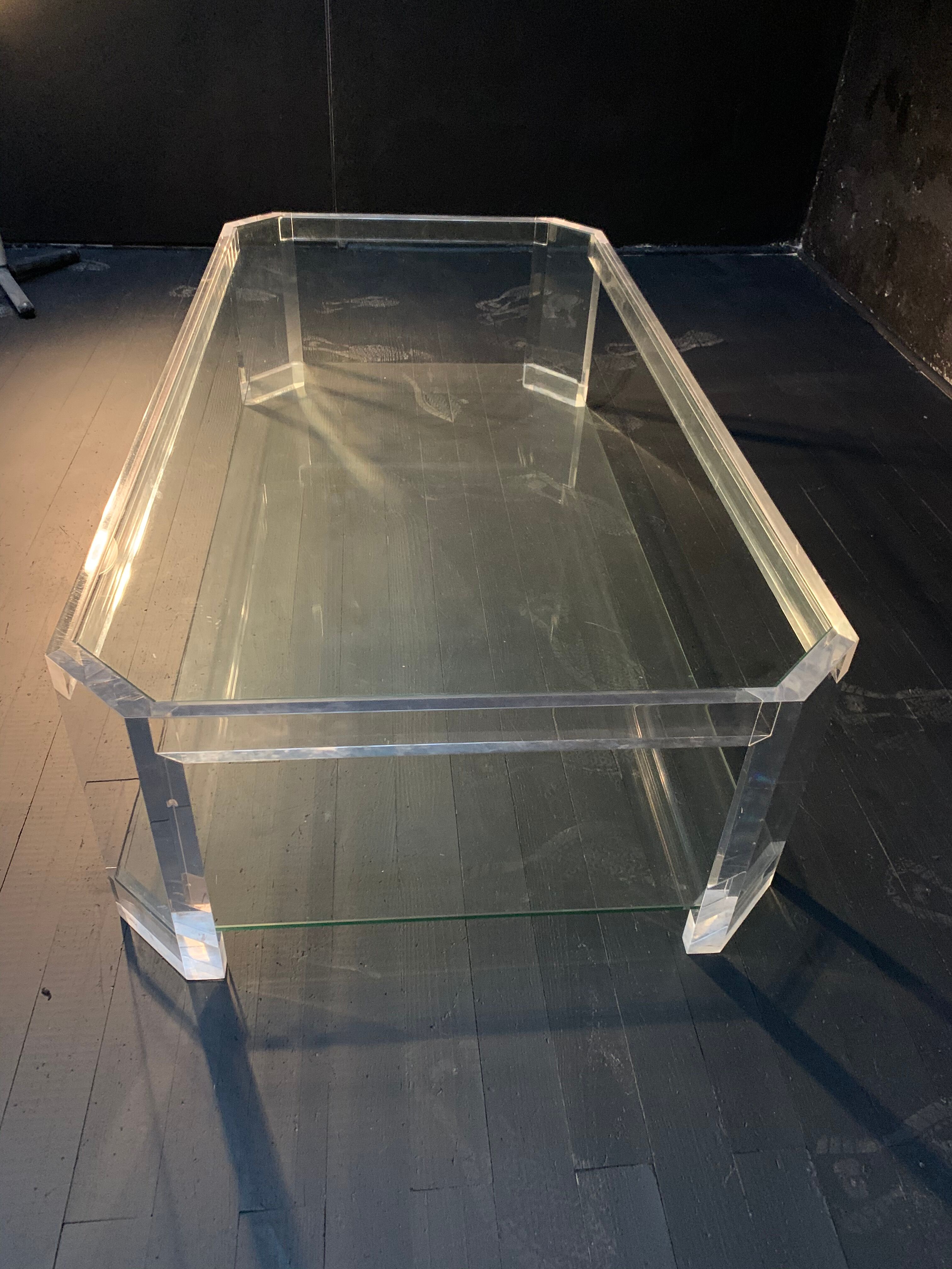 David Lange double-plated coffee table