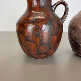 Set of 2 Pottery Vases Fat Lava Abstract Designed by Ruscha, Germany, 1960s