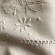 Spring cloth in linen canvas embroidered with daisies 1950