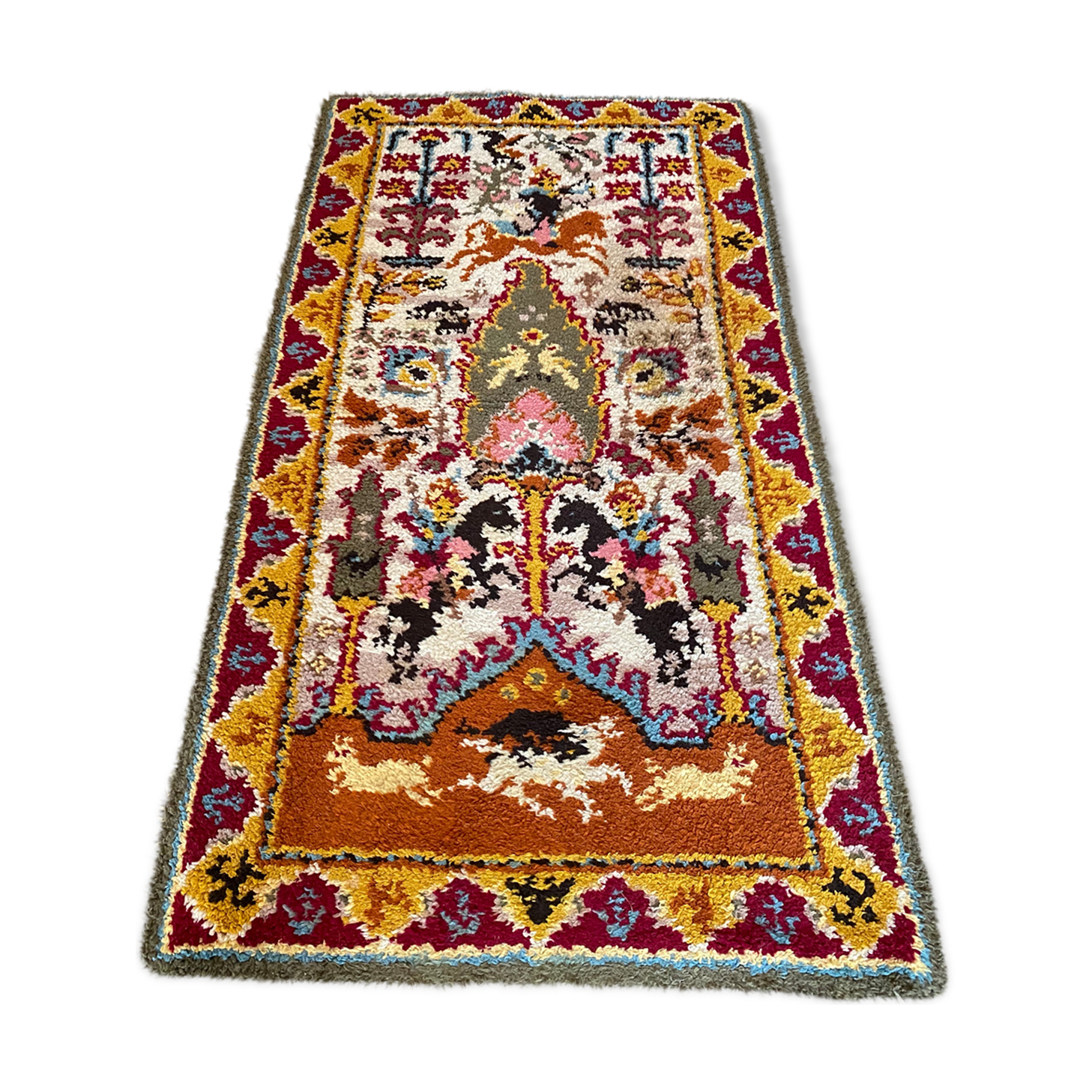 Duo of old oriental wool rugs
