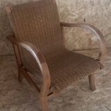 Bauhaus armchair in wood and rope by Erich Dieckmann