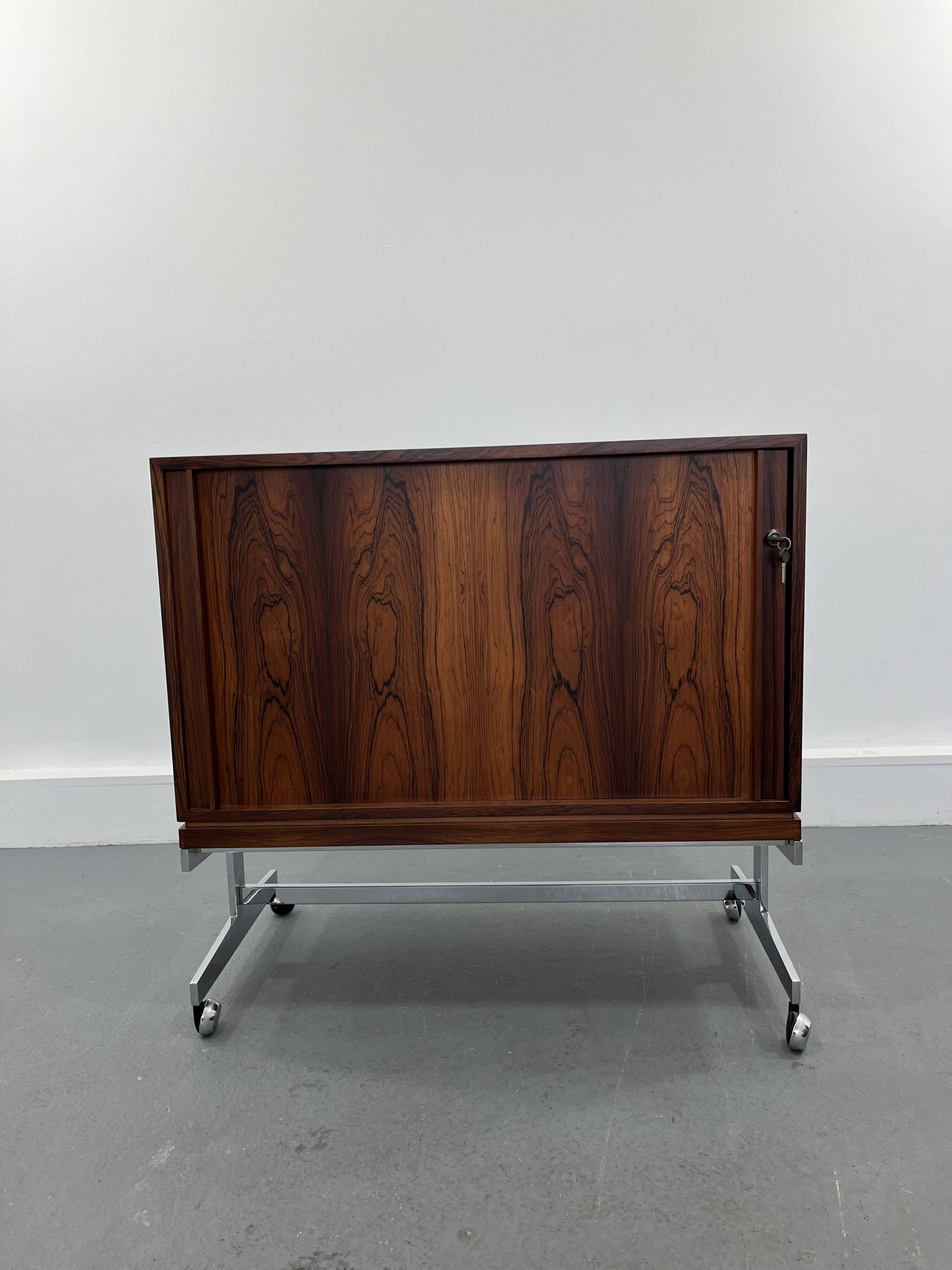 Meuble mobile vintage en bois, 1970s