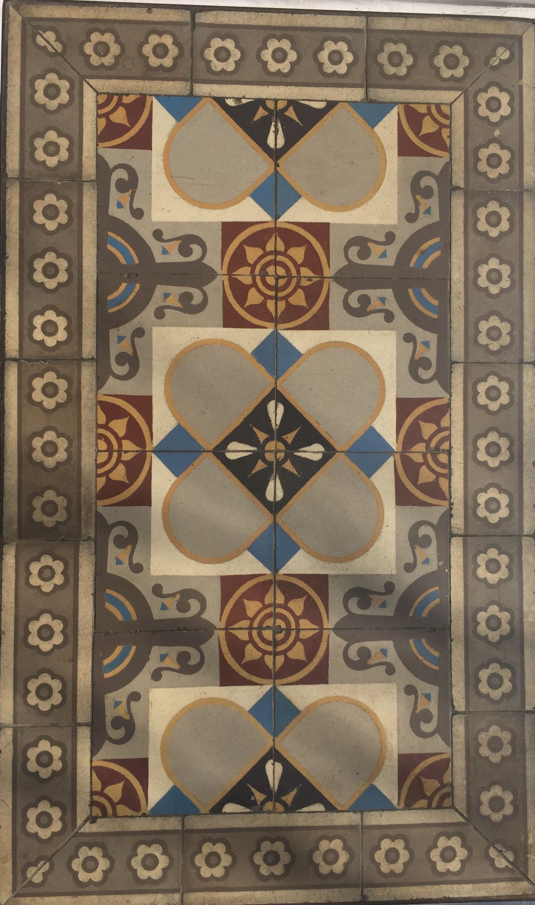 Coffee table in painted cement