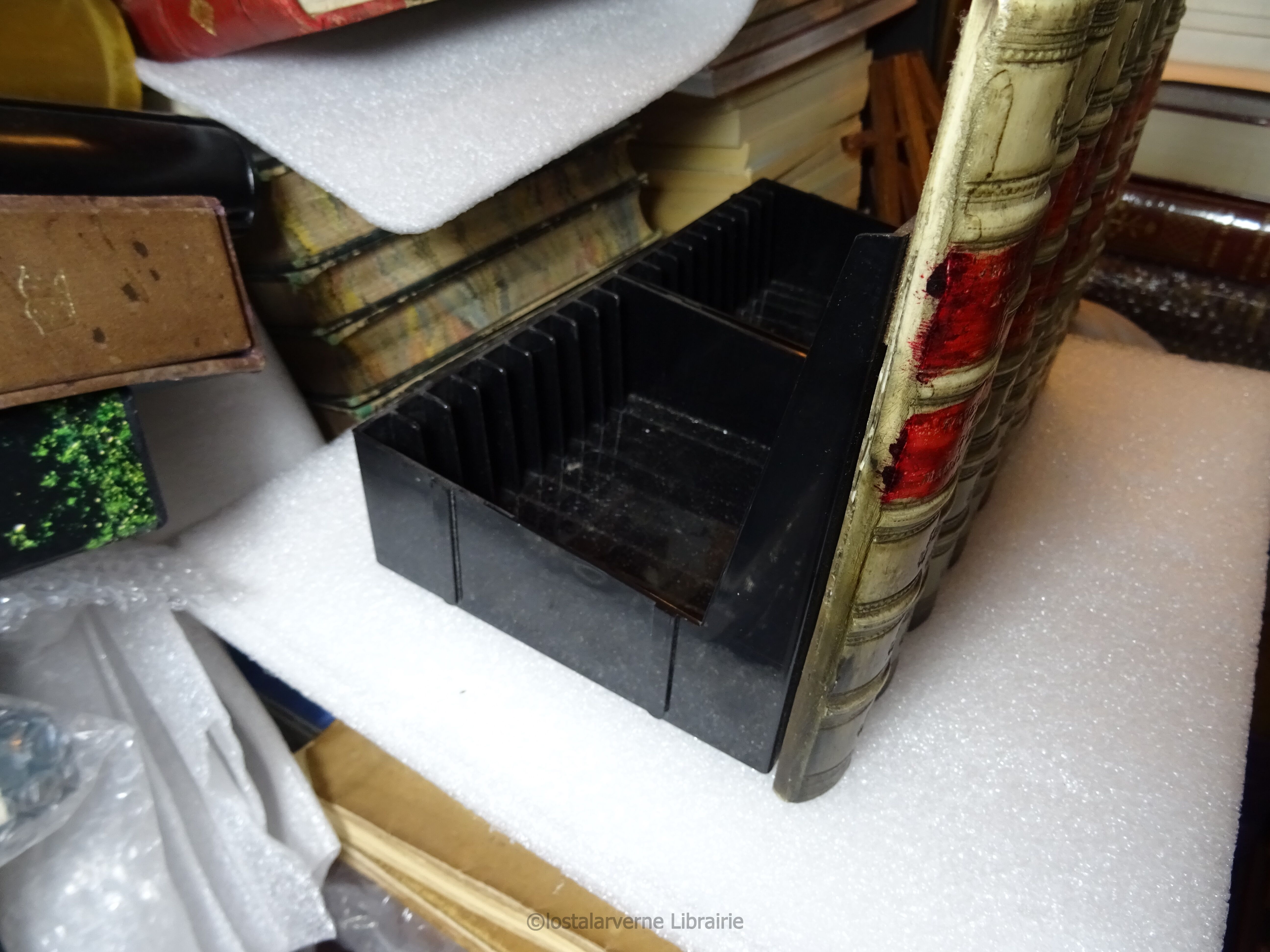 Lot of 4 cd racks for 40 cds - walter scott fake book front - made in uk vintage