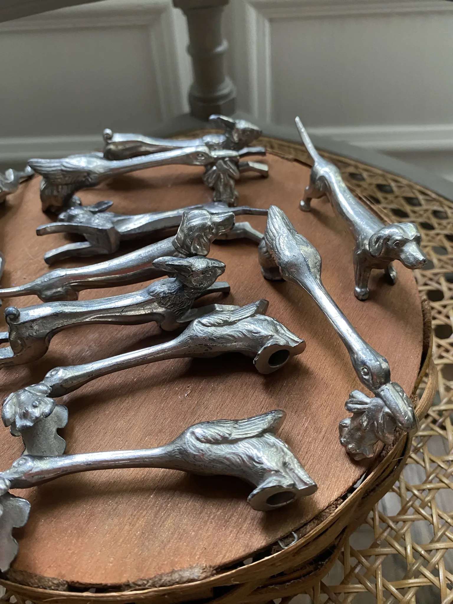Antique animal knife rests