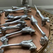 Antique animal knife rests