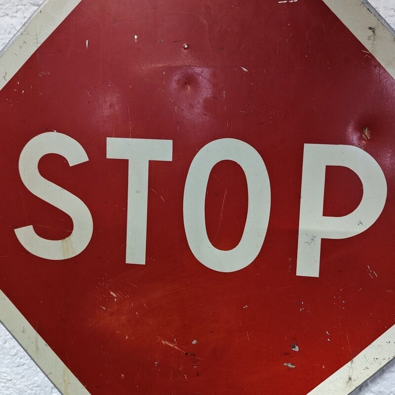 Old stop sign