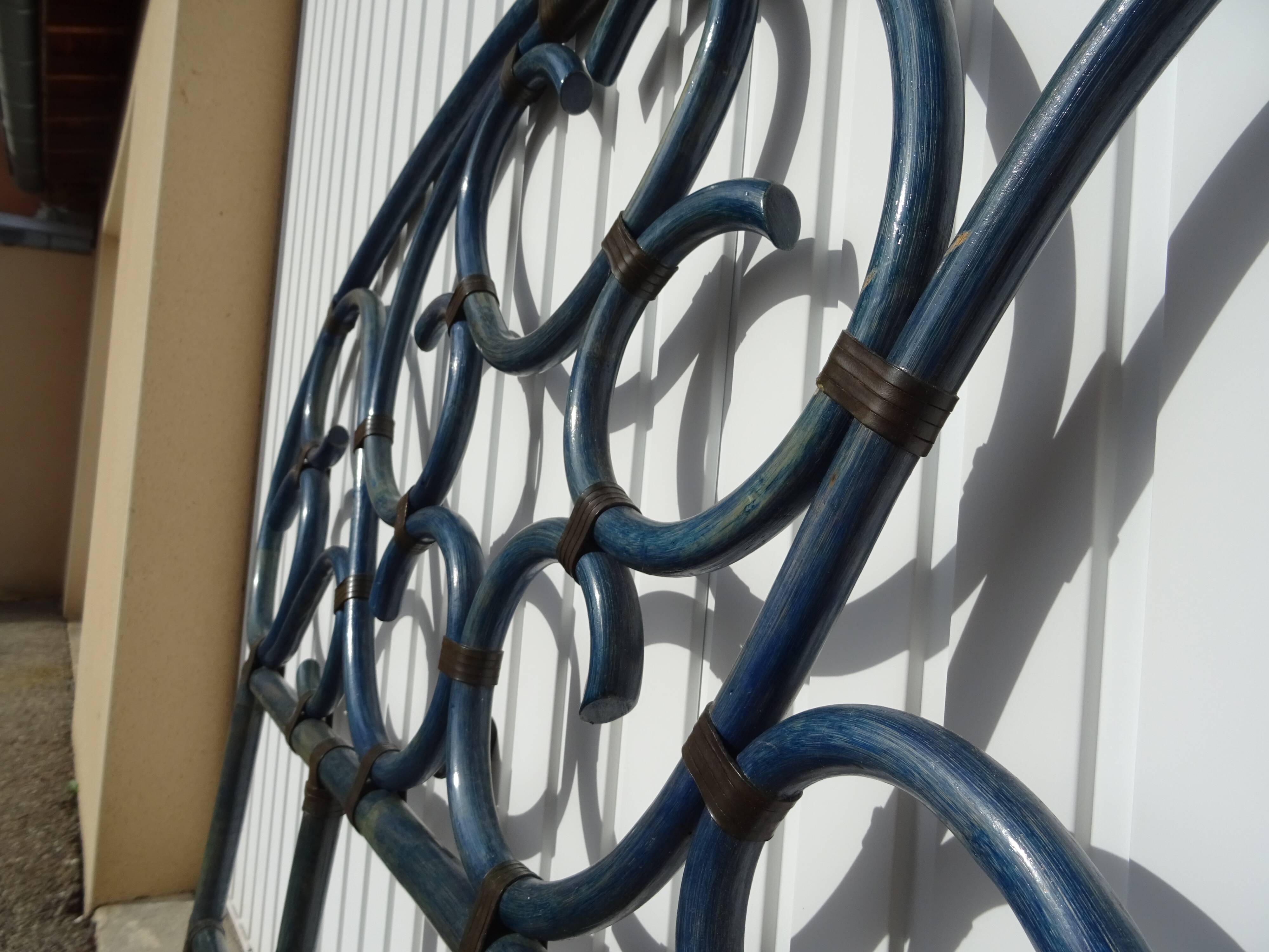 Tête de lit en rotin bambou vintage an 80