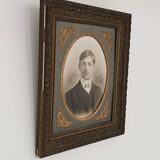 Tableau ancien en bois et stuc style louis Philippe 1900