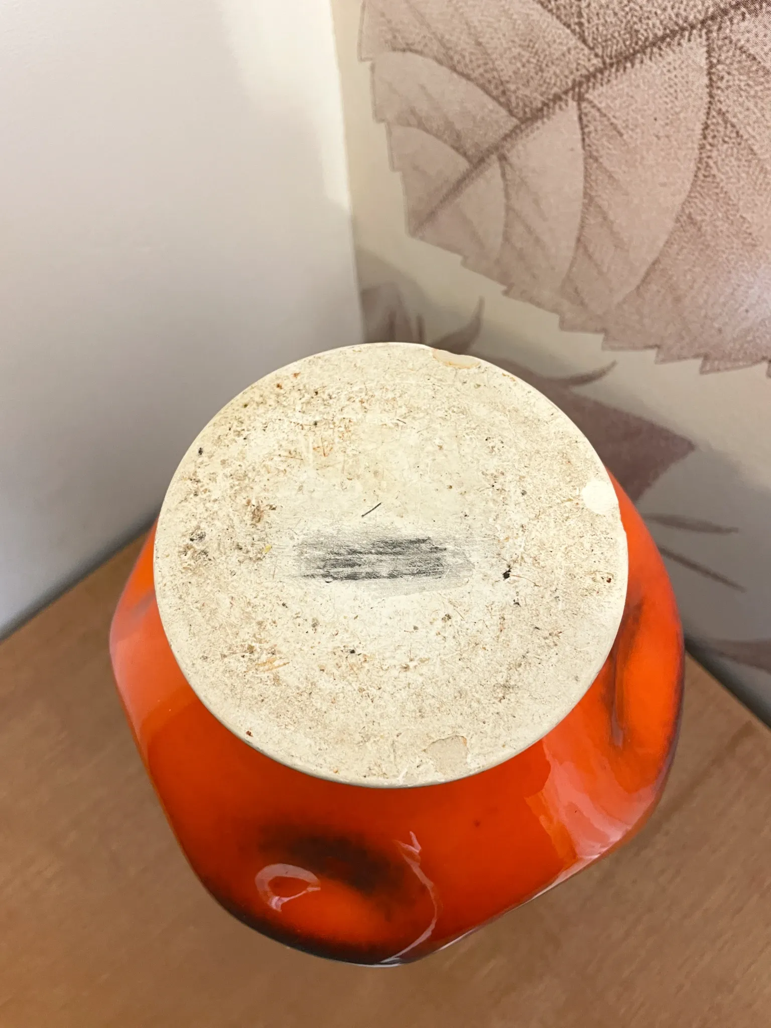 Vintage glazed ceramic vase
