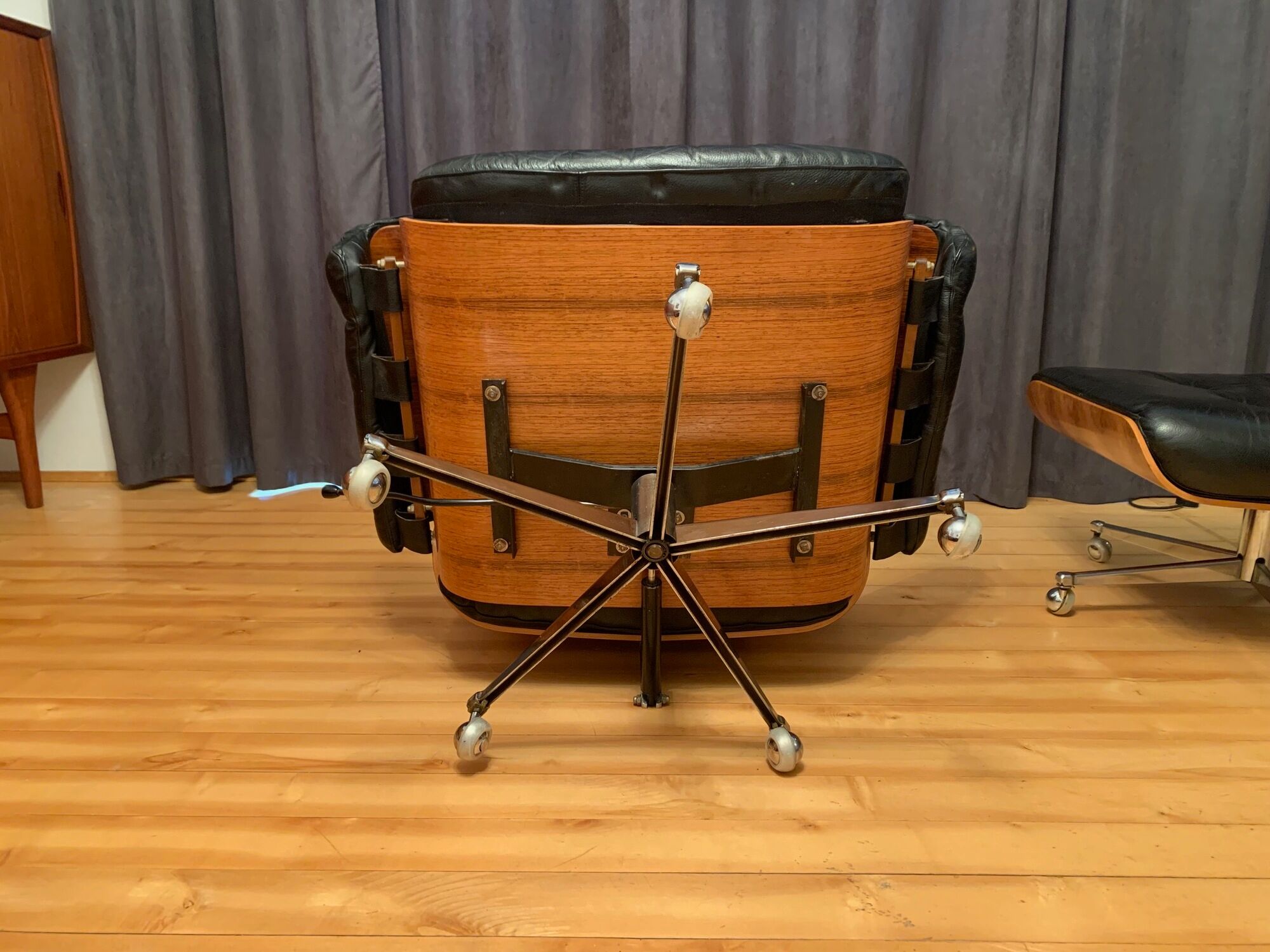 Armchair with footstool by Martin Stoll, Stoll Giroflex, Switzerland, 1960s.
