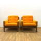 Mid-century retro vintage Czech seating set (armchairs and sofa), 1970s