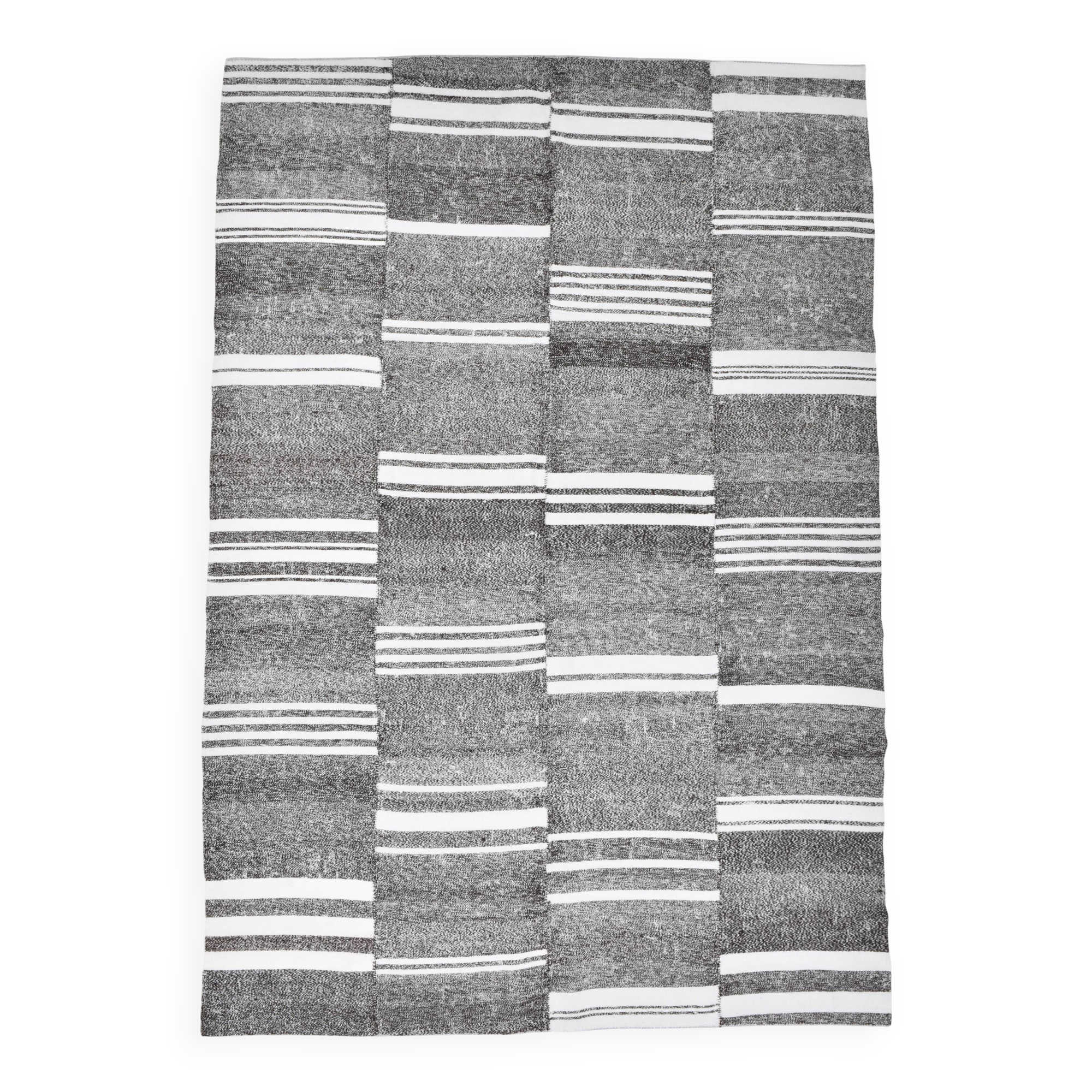Turkish Vintage Striped Kilim Rug, 206x304Cm