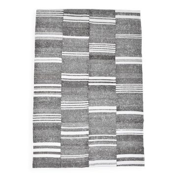 Tapis kilim vintage turc rayé, 206x304 cm