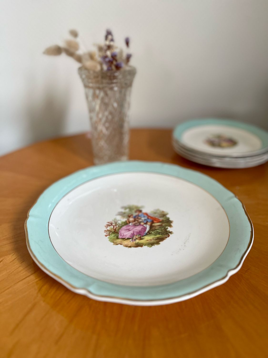 Ceranord France “Fragonard” semi vintage porcelain dish