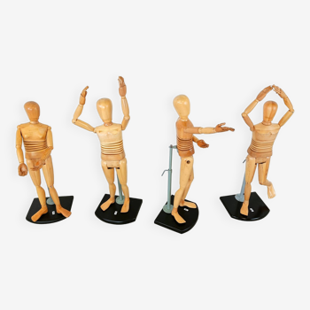 Life size artistic child sized lay figures set of 4, 1980s
