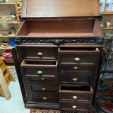 Pupitre meuble écritoire à tiroirs ancien