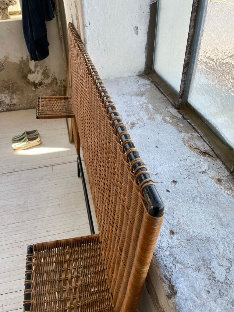 Metal and wicker headhead 50s