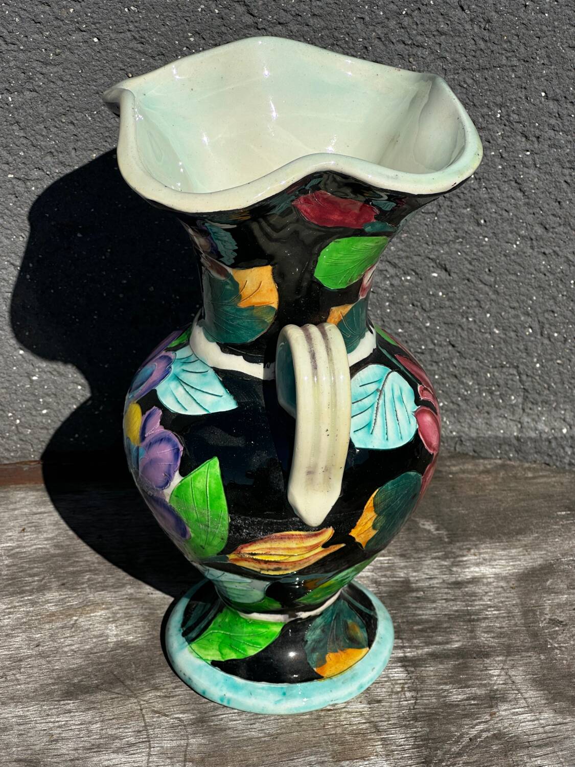 Vase Amphore céramique Vallauris signé JTF - H 30 cm
