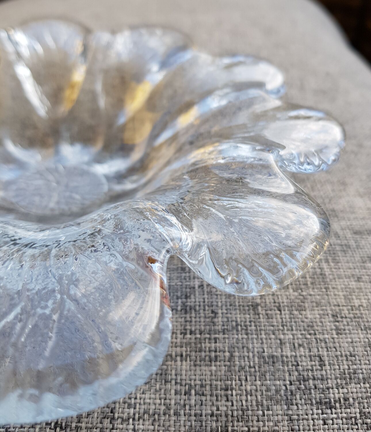 Bougeoir en cristal de pétale de fleur Holmegaard par Sidse Werner Danemark