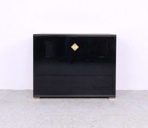 Art deco black and gold cabinets by Pierre Vandel, 1970s