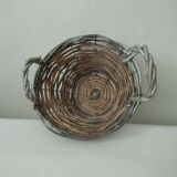 Silver wicker basket